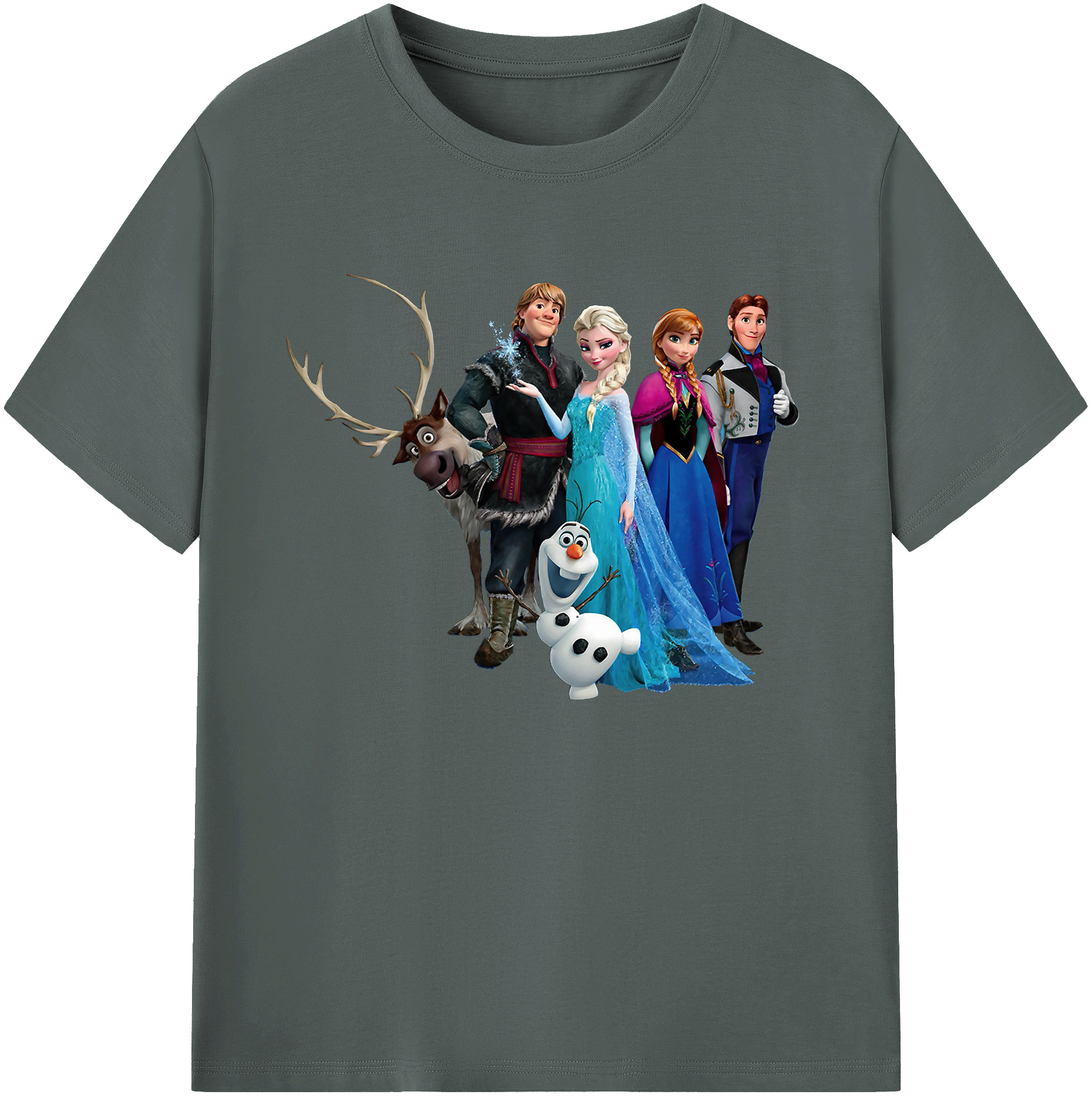 （画像用） アナと雪の女王 アンナ エルサ Frozen Anna Elsa 綿100％ メンズ半袖Tシャツ｜肌触りやわらか＆通気性